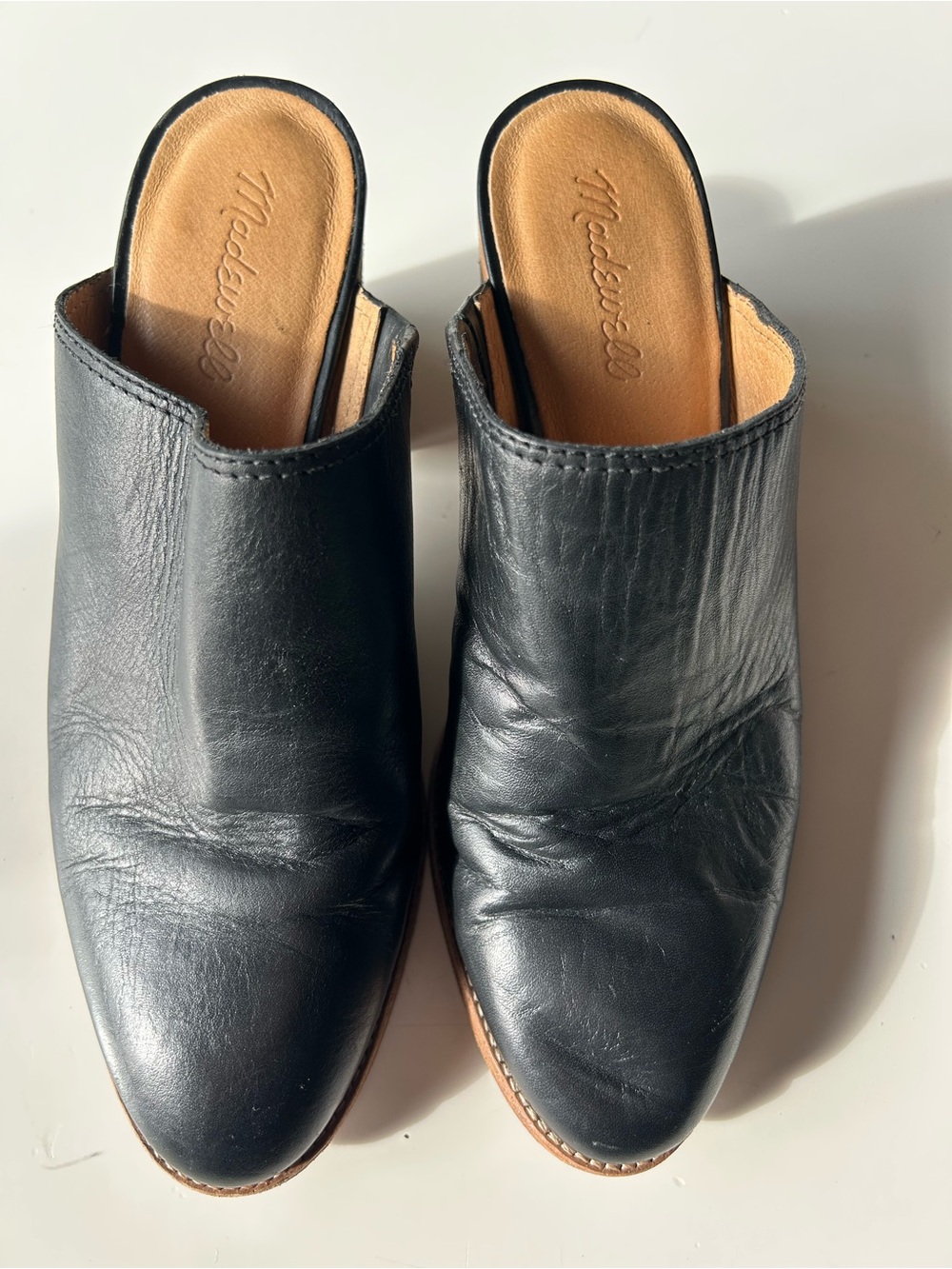 Women’s Madewell Black Leather Block Heel Mule - Picture 6 of 9
